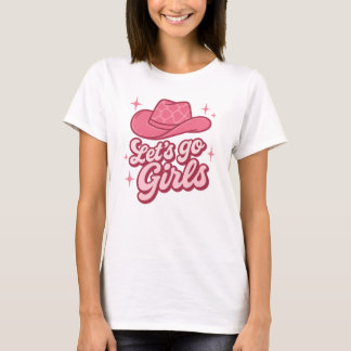Camiseta Vamos Chicas Sombrero de Vaquera Rosa