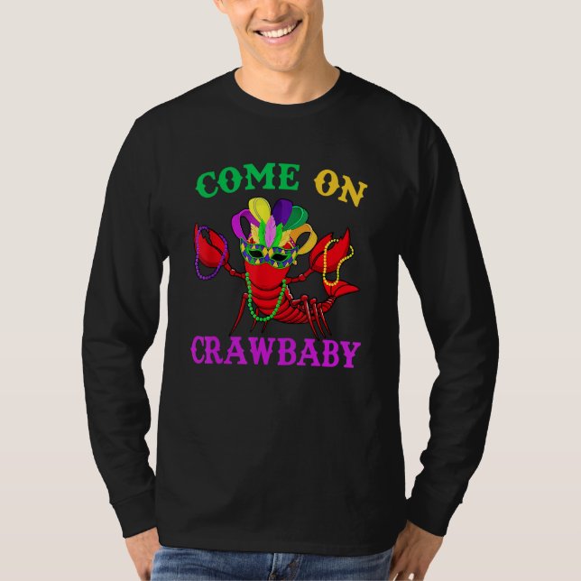 Camiseta Vamos Crawbaby Crawfish Jester Beads Funny Mardi (Anverso)