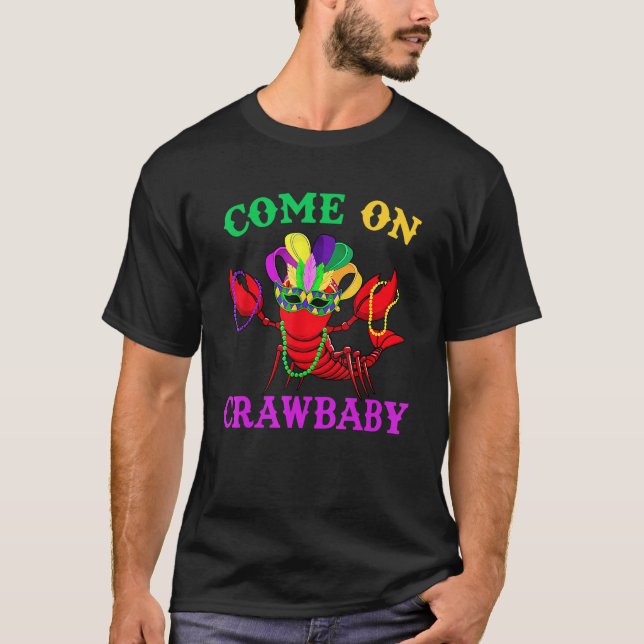 Camiseta Vamos Crawbaby Crawfish Jester Beads Funny Mardi (Anverso)