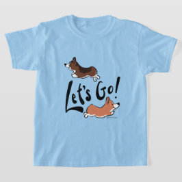 Camiseta "Vamos" Cute Corgi Divertido gráfico de niños azul