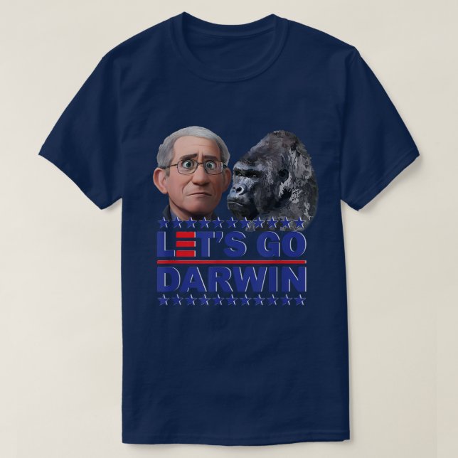 Camiseta Vamos Darwin Estados Unidos Bandera Vintage Fauci  (Diseño del anverso)
