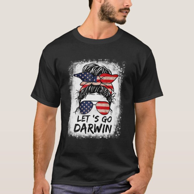 Camiseta Vamos Darwin Messy Bun vamos a ir a las mujeres de (Anverso)
