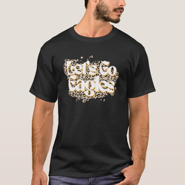 Camiseta Vamos Eagles School Spirit Mascot Leopard Cheer (Anverso)