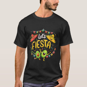 Camiseta Vamos Fiesta Aguacate Y Tacos Sombrero Cinco De M