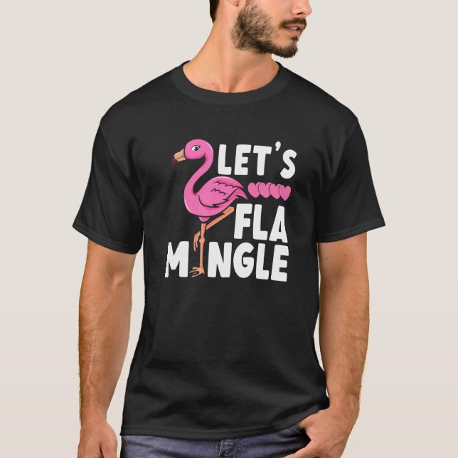 Camiseta Vamos Flamingle Flamingo rosa de verano de pájaro  (Anverso)