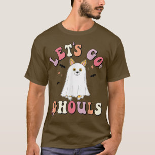Camiseta Vamos Ghouls Corgi Floral Fantasma Hippie