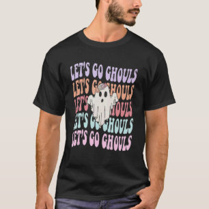 Camiseta Vamos Ghouls Cute Ghost Groovy Retro Halloween