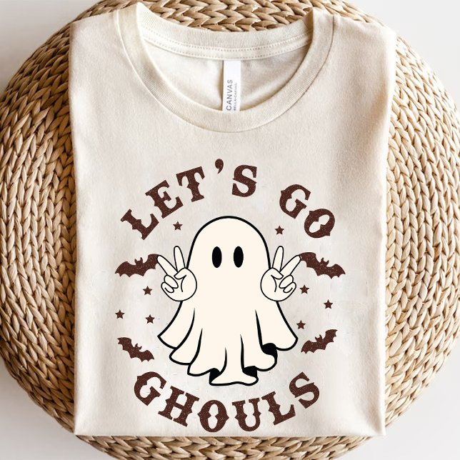 Camiseta Vamos Ghouls Divertido Fantasma Halloween Retro (Lets Go Ghouls Funny Ghost Halloween Retro T-Shirt)
