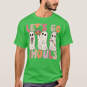Camiseta Vamos Ghouls Groovy Fantasma con flores de época