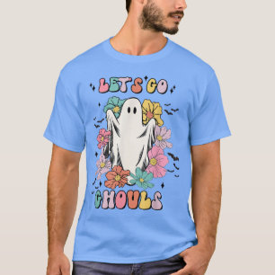 Camiseta Vamos Ghouls, Groovy Floral Ghost, Spooky Hallo