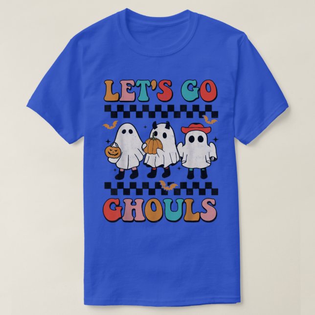 Camiseta Vamos Ghouls Groovy Retro Spooky Season Ghost H (Diseño del anverso)