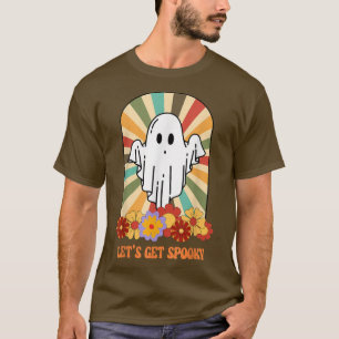 Camiseta Vamos Ghouls Groovy Vibes Floral Ghost Costume H