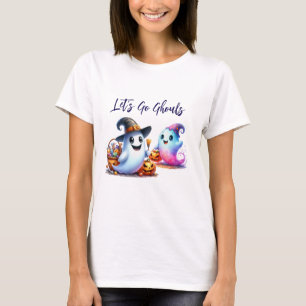 Camiseta Vamos Ghouls, Halloween con dos fantasmas