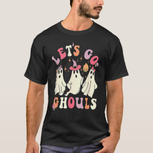 Camiseta Vamos Ghouls Halloween Cute Groovy Ghost Retro