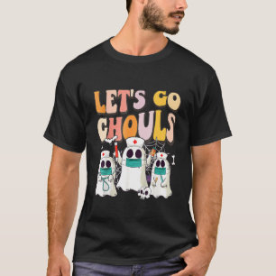 Camiseta Vamos Ghouls Halloween Ghost Groovy Retro 70s Hi
