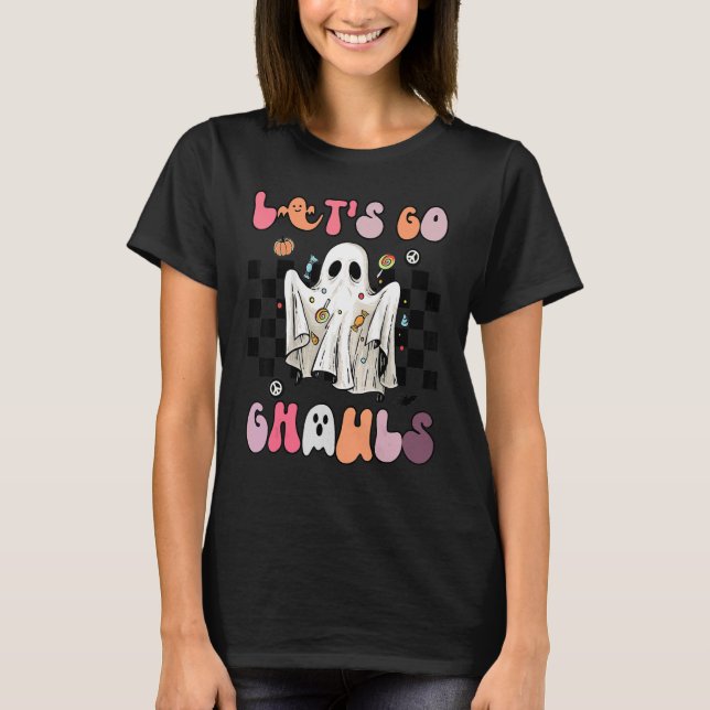 Camiseta Vamos Ghouls Halloween Ghost Hippie Costume Ret (Anverso)