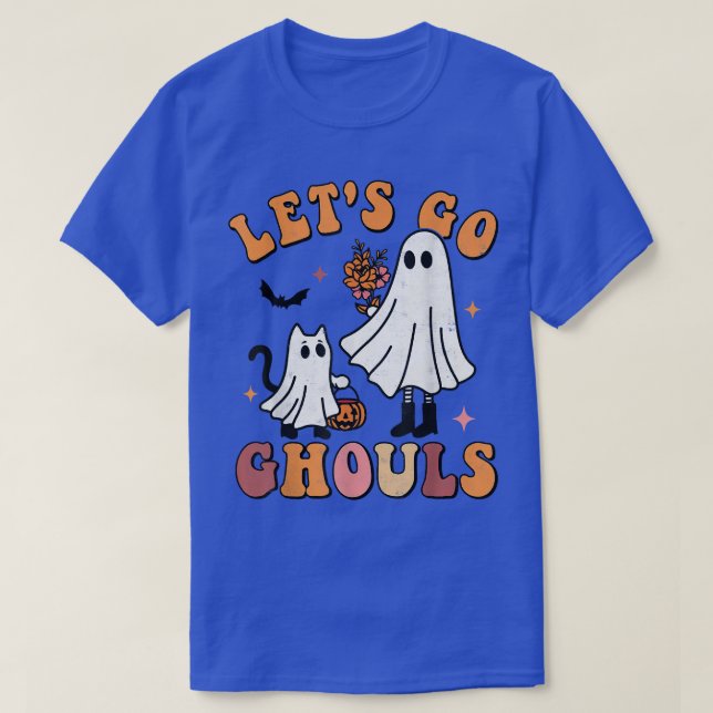Camiseta Vamos Ghouls Halloween Spooky Season Groovy Ret (Diseño del anverso)