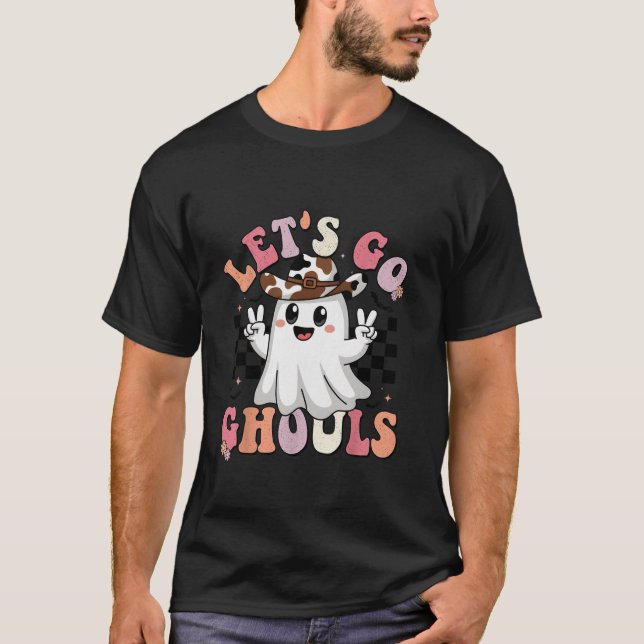 Camiseta Vamos Ghouls Halloween Traje de traje de fantasma (Anverso)