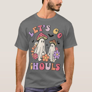 Camiseta Vamos Ghouls Mushroom Ghost Halloween Groovy Re