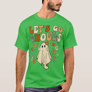 Camiseta Vamos Ghouls Retro Groovy Halloween Fantasma