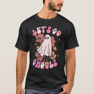 Camiseta Vamos Ghouls Vintage Retro Groovy Flor floral