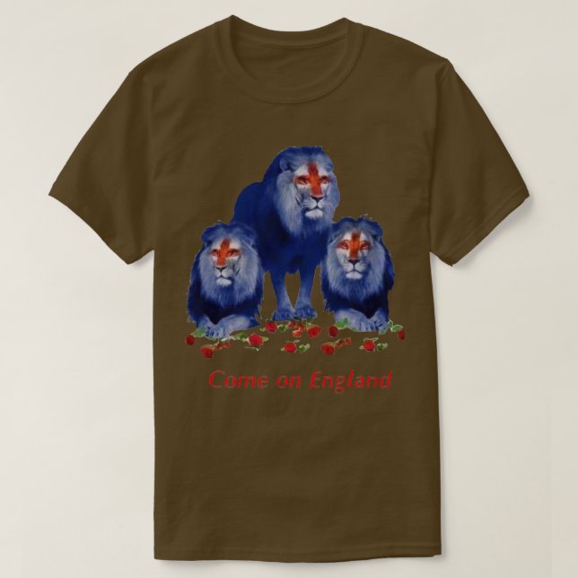 Camiseta Vamos Inglaterra 3 leones (Diseño del anverso)