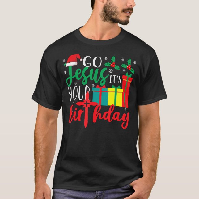 Camiseta Vamos Jesús es tu cumpleaños Feliz Navidad Pajama (Anverso)