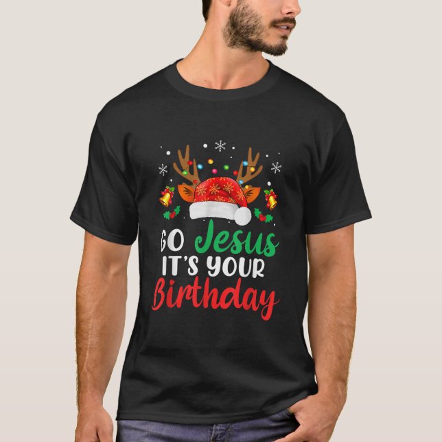 Camiseta Vamos Jesús es tu cumpleaños Navidades divertidos  (Anverso)
