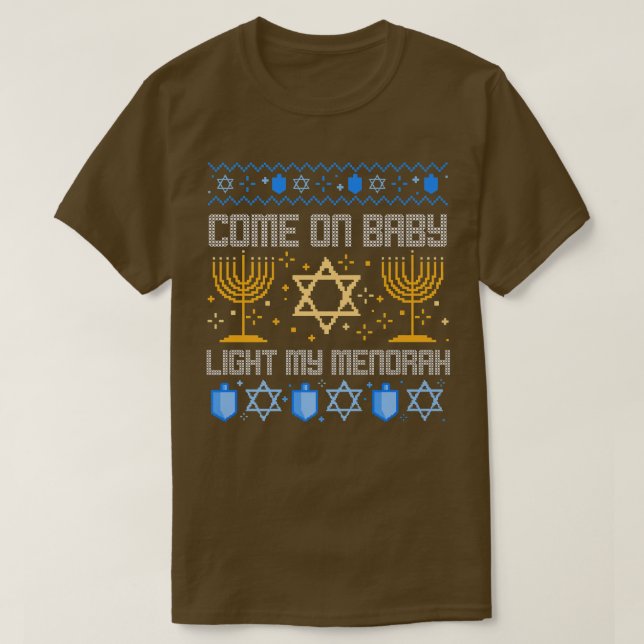 Camiseta Vamos luz del bebé Mi Menorah judío Hanukkah (Diseño del anverso)