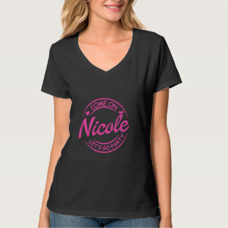 Camiseta Vamos Nicole Vamos Fiesta, cumpleaños, niña