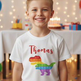 Camiseta ¡Vamos! Pastel pop it dino boy