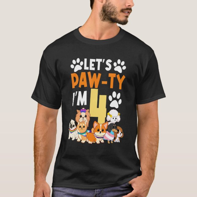 Camiseta Vamos Paw Ty, estoy 4 cumpleaños, cuarta fiesta de (Anverso)