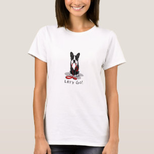Camiseta ¡Vamos! Perro gracioso de Boston Terrier (negro)