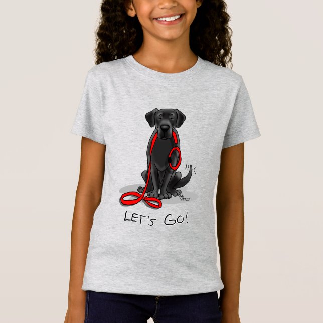 Camiseta ¡Vamos! Recuperador de Labrador Negro - Perro lind (Anverso)