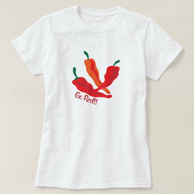 Camiseta ¡¡¡Vamos Rojo!!! Chile Peppers (Diseño del anverso)