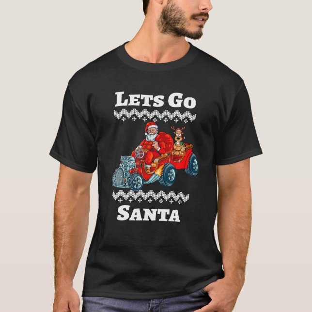 Camiseta Vamos Santa Conduciendo Navidades divertidos de au (Anverso)