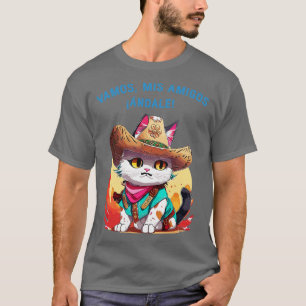 Camiseta vamos y un gato mexicano