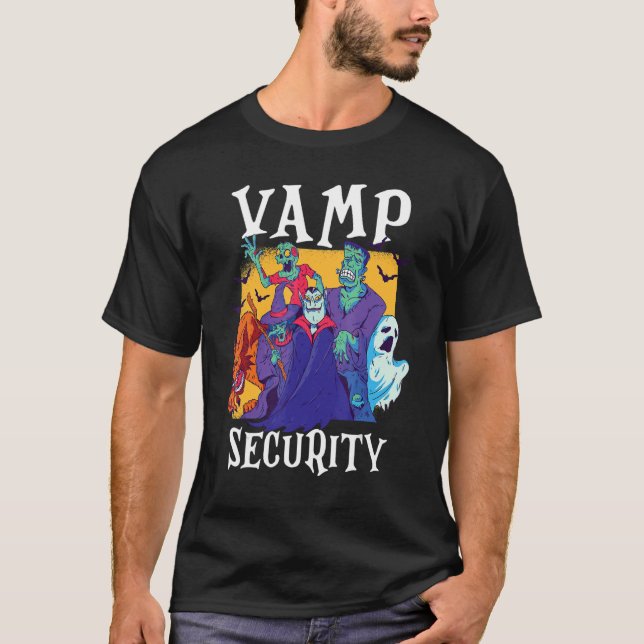Camiseta Vamp Security  Easy Halloween Costume (Anverso)