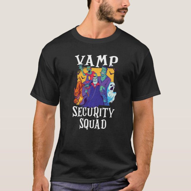 Camiseta Vamp Security Squad  Easy Halloween Costume (Anverso)