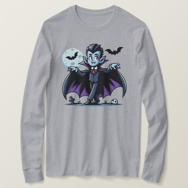 Camiseta Vampión de Halloween, caprichoso (Anverso del diseño)