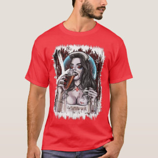 Camiseta Vampire Costume For Woman Gothic Design Halloween