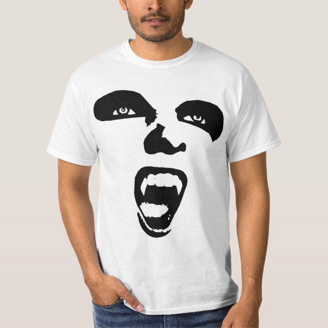 Camiseta Vampire Face Horror arte gótico original (Anverso)