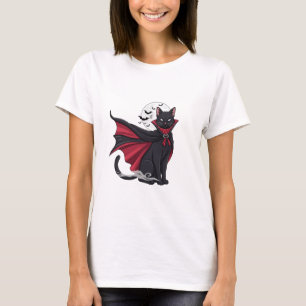 Camiseta Vampire Kitty - Cute Fanged Halloween Cat Woman