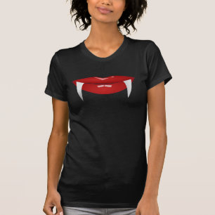 CAMISETA VAMPIRE ROJO LIPS LADIES HALLOWEEN T-SHIRTS