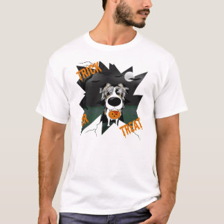 Camiseta Vampiro australiano azul de Halloween del pastor