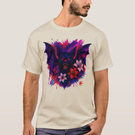 Camiseta Vampiro Bat Neon Halloween Art
