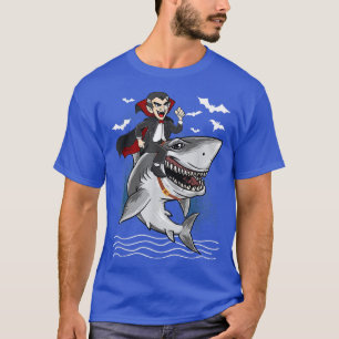 Camiseta Vampiro conduciendo tiburón Feliz Día B de Disfrac