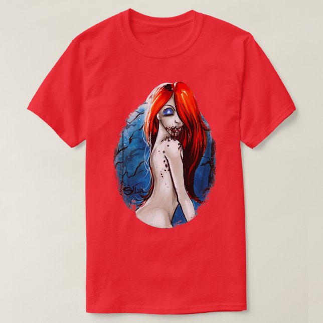 Camiseta Vampiro de cabeza roja (Diseño del anverso)