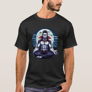 Camiseta Vampiro Meditando De Noche Con Murciélagos Y Moo C