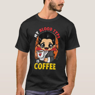 Camiseta Vampiro mi tipo de sangre es café